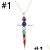 Pendant Necklaces 2 Style Yoga Reiki 7 Chakra Gem Stone Beads Fashion Jewelry Woven Necklace Accessory Drop Delivery Pendants Dh4Rl