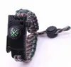 Paracord Survival 팔찌 조절 식 낙하산 코드 자체 구조 팔찌 5 in 1 야외 스포츠 캠핑 손목 팔찌 나침반 휘파람