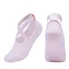 Yoga pliater Bandage Socks Anti Slip Silicone Dots Gym Workout Ballet Training Sox Fitness Women Sports Bomull