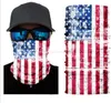 American Flag Printed Sunshade Protective Face Mask Men Women seamless Tube Magic Scarves Multifunctional Headwear Turban Fashion Riding Collar Protective Masks