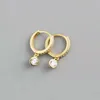 Hoop Earrings Small Colorful Round Zircon Huggies Pendant Drop For Women Simple Elegant Bohemian Piercing Jewelry Accessories