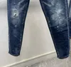 Jeans da uomo Casual da uomo Lettera Stampa Foro Vernice spray Moda Trendy MotoBiker Pantaloni in tessuto denim High Street 088 #