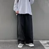 Männer Hosen Streetwear Weiß Baggy Männer der Japanischen Mode Lose Breite bein Einfarbig Hip Hop Harajuku Gerade-bein Hose