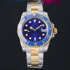 Roex Submariner Orologio da uomo 40mm Ceramic Luxury Mechanical Movimento 8215 Scatola originale Orologio da polso Cinturino con fibbia pieghevole in acciaio inossidabile oro brillante con quadrante nero