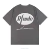 Mens T-shirts Designer Kläder Tees Rhude Fashion Eagle Head Solid Print Unisex Tshirt med High Count Bekväm Pure Casual Stilig Look Cotton Street