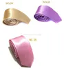 Wholesale 5cmx145cm Men Women Satin silk Tie ties Skinny Solid Color Plain Polyester Necktie Neck Ties 35 colors Fashion