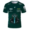 2023 Nouveaux T-shirts de l'équipe F1 pour hommes et femmes Aston Martin Formula One 3d Col rond Sports Loisirs Respirant À manches courtes Haut adulte 22023