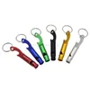 Multifunctional metal Whistle Keychain Outdoor Gadgets Aluminum alloy bottle opener Emergency Survival tool For Camping Hiking Training keyring whistles