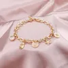 Strang-Kettenarmbänder für Frauen, Herz-Schmetterlings-Anhänger, Charm-Armband, verstellbar, Goldfarbe, Modeschmuck, mit Geschenkbox im Großhandel