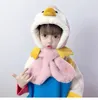 Berretti Berretto caldo Bambini Ragazzi Ragazze Cappello invernale Orecchie in pelliccia sintetica Sciarpa Cappelli per bambini Cartoon Animal Duck Kawaii