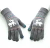 Kerst Herten Winter warme Handschoenen unisex Dames Heren Volledige Vinger Handwarmer Touchscreen Gebreide Wol Dikke fleece Wanten