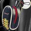 Golf Bags Mini Zipper Leather Ball Bag Double Portable Storage Pouch Hold 2 balls Waist with Carabiner 230602