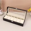 Watch Boxes Cases 6 Grids Watch Box PU Leather Watch Case Holder Organizer Storage Box for Quartz Watches Jewelry Boxes Display Gift 230602
