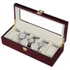 Watch Boxes Cases Luxury 5 Slots Wooden Watch Box Wood Holder Boxes For Men Women Watches Organizer Box 5 Grids Jewellery Organizers drop 230602