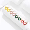 Charme nouveau classique coloré coeur évider boucles d'oreilles goutte femmes filles mode personnalité Mini oreille fête R230603