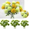 Fleurs décoratives 5 pièces 26 cm vert fausse fleur artificielle soie pissenlit classique réel toucher décor fête mariage maison approvisionnement