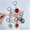 Keychains Lanyards Vintage Imitation Leaf Keychain Keyring Women Girl Kid Doublesided Bag Key Car Pendant Party Gift Charm Decorat Dhvdz