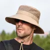 Hats Men's Solid Sun Outdoor Fishing Wide Brim UV Resistant Beach Bucket Hat Summer Hiking Camping 2023 New G230603