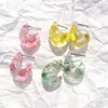 Stud Earrings UJBOX Wholesale Small Wedding Party Accessories Epoxy Resin Pink Yellow Blue Dried Flowers For Women