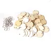 Pendant Necklaces 50Pcs/pack Blank Wood Pendants Round/Heart/Star/Tree/Moon Shaped With Holes Tags Craft Iron Circles