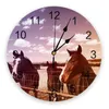 Horloges murales cheval sauvage horloge animale cuisine maison salon décor décoratif suspendu