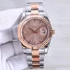 Relógio masculino de luxo com diamante 40mm data autômato 36mm relógio feminino ouro 904L pulseira de aço inoxidável safira escondida fivela dobrável à prova d'água Dhgate Gift Watch