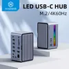 Hubs Hagibis USB C Docking Station с двойным hdmicabatible M.2 SSD корпус Ethernet 100W PD USB HUB SD/TF для ноутбука MacBook Pro