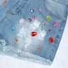 Womens Shorts Collectie Prachtige Kralen Denim Vrouwen Hoge Taille Afslanken Lift Butt Jean Broek Zomer Bodem 230601