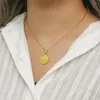 Pendentif Colliers 2023 À La Mode Jour Nuit Soleil Lune Vague D'eau 18K Plaqué Or En Acier Inoxydable Étanche Pour Les Femmes