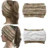 Faixa de cabelo de crochê de lã para mulheres, orelhas de esportes de inverno, bandanas de cabeça mais quentes, grossas e largas, gorro de rabo de cavalo
