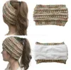 wool crochet fleece headband for women men winter sports ears warmer head bands thick wide grils ponytail beanie hat