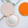 Makeup Tools Mini Round Makeup Mirror Portable PU Cosmetic Mirror Folding Pocket Compact Mirror Travel Accessories J230601