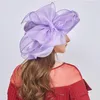 Berets Elegant Medieval Dames Flat Suncreen Cap d'été Summer Breathable Mesh Brim Beach Big Bow Women Bett Hat
