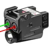 Taktisk rödgrön laserljuskombo USB -uppladdningsbar ficklampa Laser för lätt lasersikt 500LUENENS