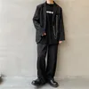 Costumes pour hommes Beige noir Blazer hommes mode société hommes robe veste Streetwear coréen lâche costume décontracté bureau formel
