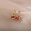Cazibe Kadın Kristal Saplama Moda Parlak Rhinestone Kalp Şekleli Küpeler Zarif Sıcaklık Düğün Takı Hediyeleri G230602