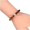 Perles Oeil De Tigre Perles Bracelet Hommes Charme Pierre Naturelle Braslet Pour Femmes Corde Tressée Réglable Yoga Bracelets Bijoux Cadeau Pseras Dhcps