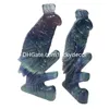 Rainbow Fluorite Parrot Statue Carving Amulet Talisman Natural Quartz Crystal Totem Animal Spirit Bird Sculpture Semi Precious Gemstone Gift for Kids and Women
