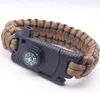 Neues Outdoor-Camping-Überlebensarmband Multifunktions-Notfall-Selbstrettungsarmband Escape Taktisches Armband Geflochtenes Regenschirmseil-Armband
