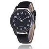Wristwatches Couple Minimalist Fashion Ultra Thin Large Dial Leather Band Analog Quartz Round Business Men's Casual Wrist Watch