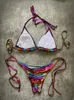 Damen-Bademode, glänzende Badebekleidung für Damen, Neckholder, Bling-Pailletten-Bikini-Set, Ausschnitt, gepolsterter Push-Up-Badeanzug, Tanga-Bademode, glitzernder Biquini J230603