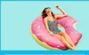 60-120 cm Uppblåsbara leksaker Strawberry Donut Pool Floats uppblåsbar Donut Swim Ring Uppblåsbara flottör Pool Toys Swimming Float Vuxen Swim Ring