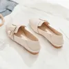 Kobiety płaskie buty chaussures de femme solidny kolor podstawowy prosty styl duży rozmiar 43 44 45 kwadratowy głowa wygodne mokasyny perłowe