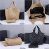 Icare Grand fourre-tout en cuir pour femmes Noir Beige Plaid Lady Sac à main Fil Diamant Treillis Boutique Sacs Drop Delivery Dhgnc