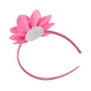 Hårtillbehör Nytt mode Multicolor Solid Big Flower Hairbands Princess Ribbon Decoration Kids Wholesale