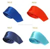 Wholesale 5cmx145cm Men Women Satin silk Tie ties Skinny Solid Color Plain Polyester Necktie Neck Ties 35 colors Fashion