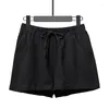 Pijamas femininos Shorts esportivos de algodão soltos para usar em casa Pijamas calças de cintura alta casuais pernas largas Tendência de ioga