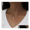 Pendentif Colliers Simple Or Amour Coeur Collier Pour Femmes Mtilayer Boule Cou Déclaration Drop Delivery Bijoux Pendentifs Dhbsr