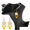 Dangle Lustre Classique D'été Jaune Pierre Fleur Boucles D'oreilles Pour Les Femmes Bijoux Ethnique Rouge Goutte De Mariage Livraison De Bijoux Dhcxr