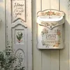 Garden Decorations Outdoor Metal Mailbox Farmhouse Design Vintage Style Post Box för att lämna meddelandeväggmonterad dekoration 230603